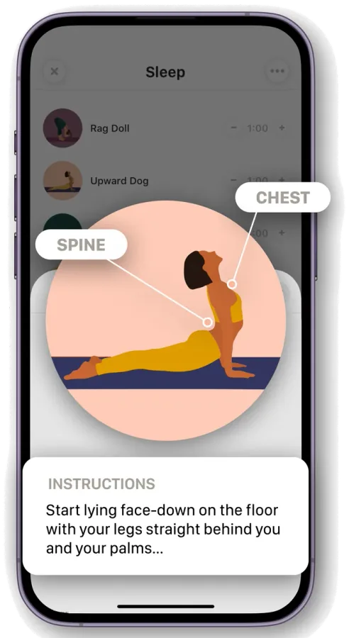 Sleep routine with targeted areas